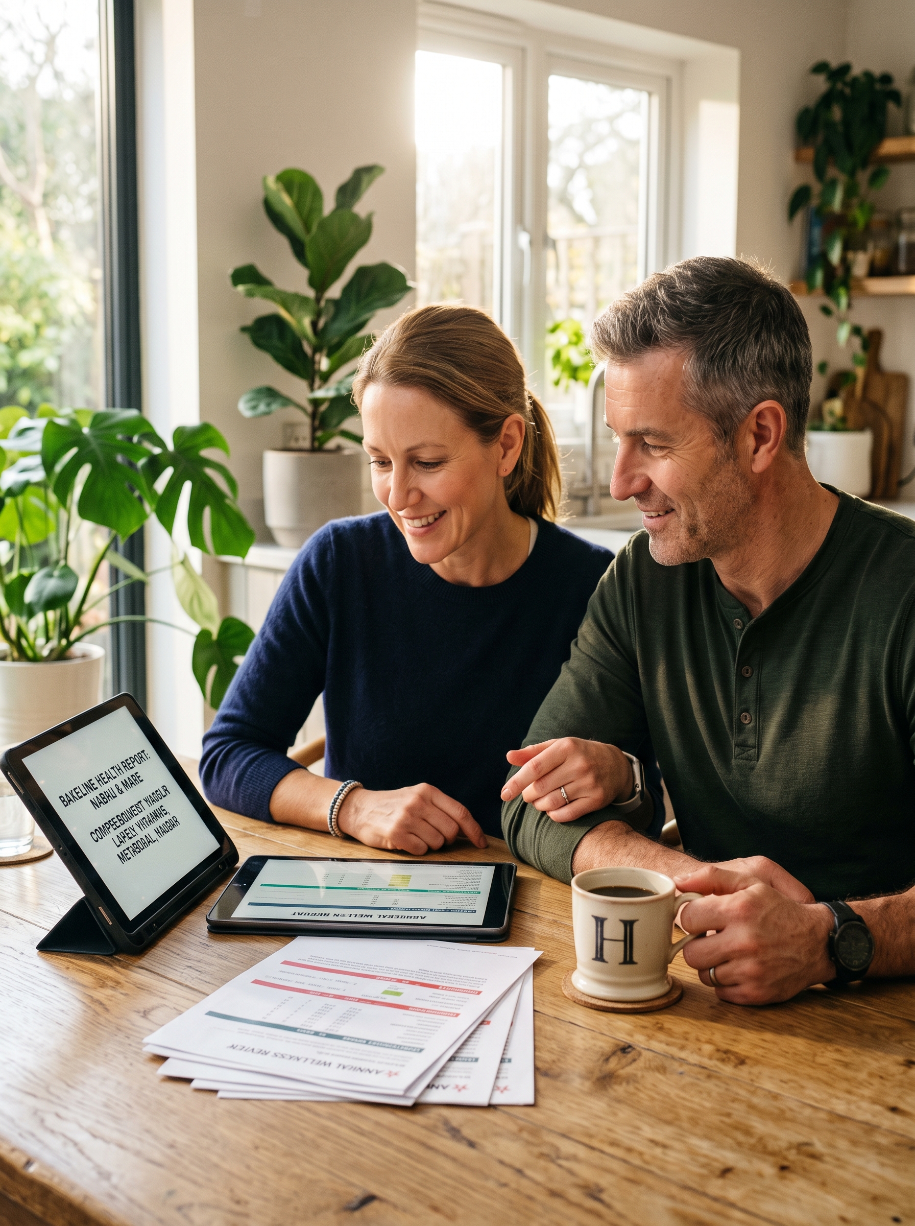 Fort Worth couple reviewing their lab results at home