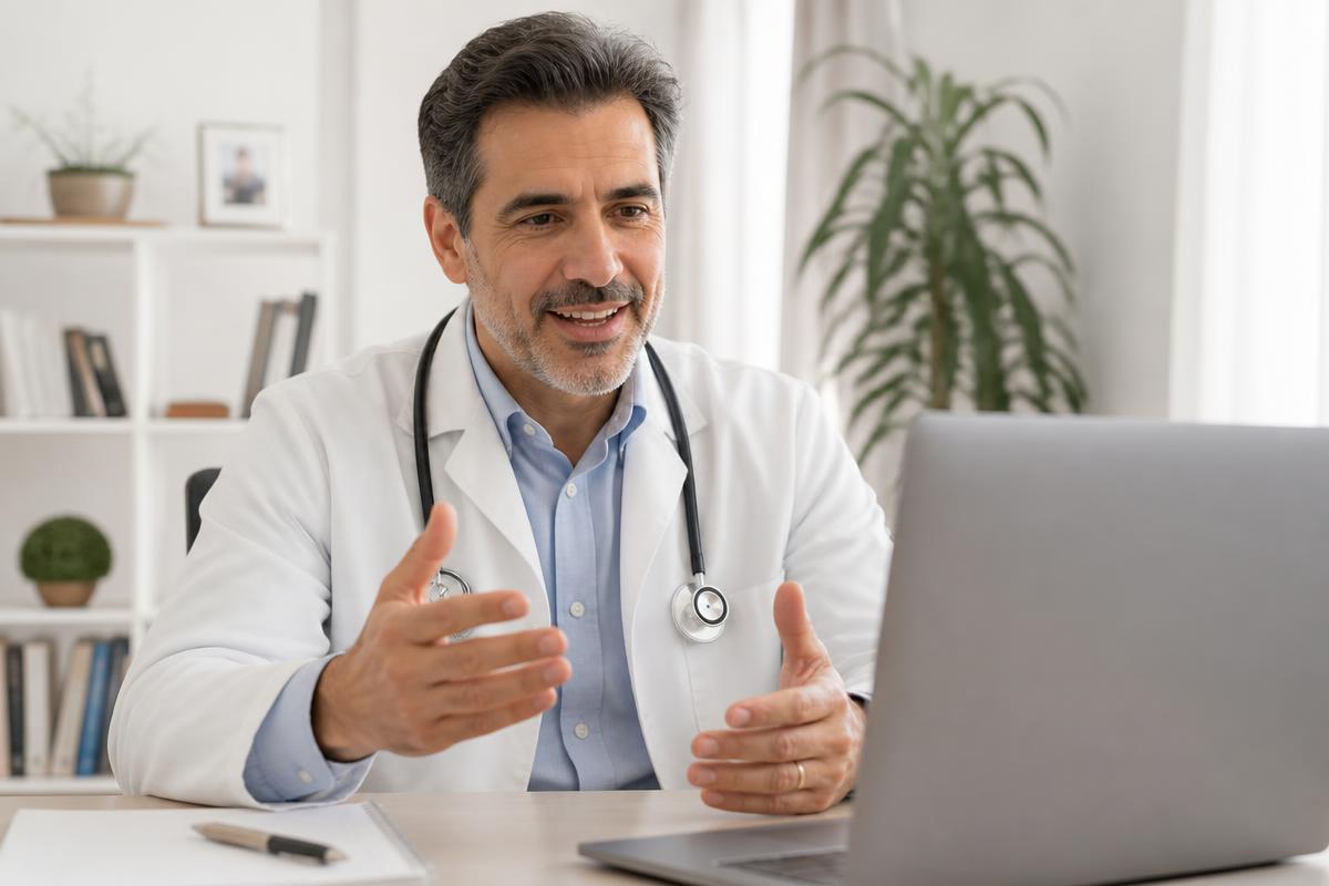 A THRYVE provider reviewing results with a patient during a virtual appointment